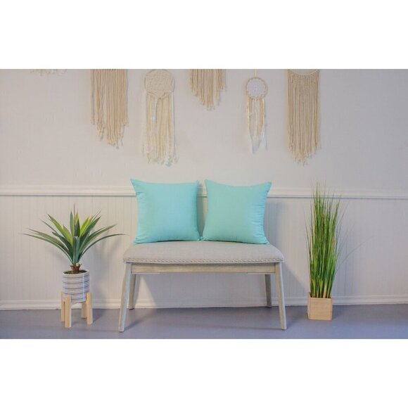 NEW Turquoise Throw Pillow Covers 2 Pack 100% Cotton Canvas 18x18 Pillow Cases - Picture 9 of 10